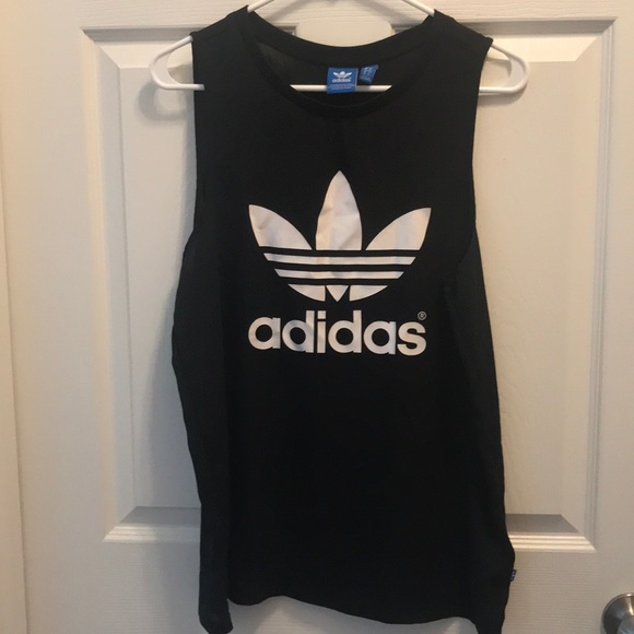 Adidas Trefoil black oversized tank top - Small - Picture 2 of 3